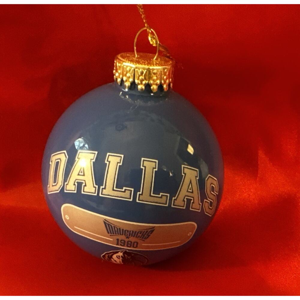 NBA Dallas Mavericks Vintage 1980 Glass Christmas Ball‎ Ornament In Original Box